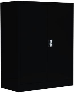 Stahl-Aktenschrank Metallschrank abschließbar Büroschrank Stahlschrank 100 x 80 x 38,3cm Schwarz 530319