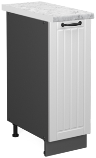 Apothekerschrank Fame-Line Weiß Landhaus 30 cm , AP Marmor Vicco