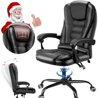 LETGOSPT Bürostuhl Ergonomischer Bürostuhl Drehstuhl mit Massage,Fußstütze&Lordosenstütze