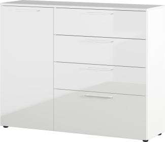Sideboard >M-403< (BxHxT: 135x107x40 cm) in weiss - 135x107x40cm (BxHxT)
