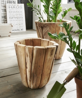 Deko-Holztopf 40cm "Rustic" Teak