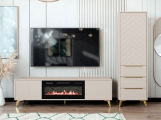Wohnzimmer-Set Xylix III (Farbe: Sandbeige)