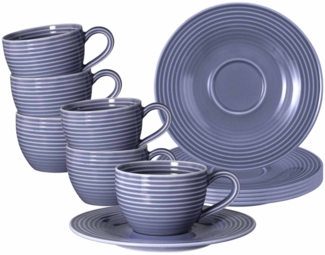 Seltmann Weiden Beat Color Glaze Espressotassen mit Untertassen 6er Set Fliederblau