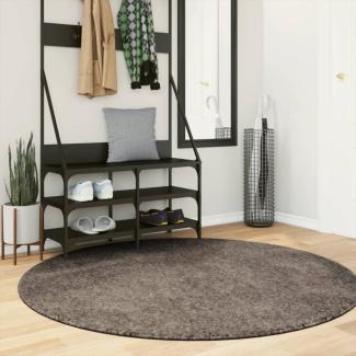 vidaXL Teppich ISTAN Hochflor Glänzend Grau Ø 160 cm 375684