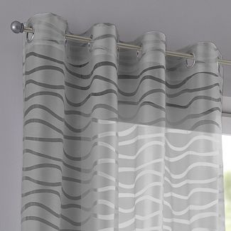 Kutti Vorhang Enya (1 St), Ösen, halbtransparent, Ausbrenner, modernes Design