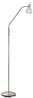 LED Stehleuchte, Nickel, Metall, Glas, Flexarm, H 145 cm