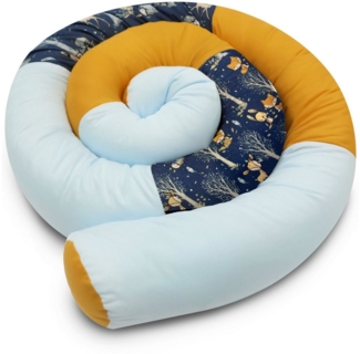 Amilian Nestchenschlange Bettschlange 210cm - Seitenschläferkissen - Bettrolle, (Schlafkissen - Seitenschläferkissen - Randschutz), Nestchen - Bettumrandung als Kopfschutz - Kantenschutz für Babybett