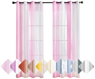 BYSURE Vorhang, Ösen (2 St), halbtransparent, Voile, Streifen Gardine