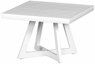 Alexis Lounge Tisch 50x50 Aluminium matt-weiß Gartentisch Tresentisch Bartisch