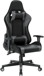 HOMEMIYN Gaming-Stuhl,Schwarz,Kunstleder,H56 x T135 x B38 cm