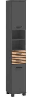 Schildmeyer Hochschrank Katta 158590, anthrazit/Akustikpaneel Optik, 30,3 x 32,6 x 180,9 cm