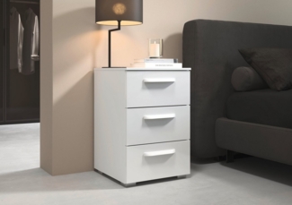 rauch Nachtkommode Nachttisch Nachtkonsole OTELI in Dekor- oder Hochglanzfront (Breite 40 cm inkl. Soft-Close-Funktion), mit 3 geräumigen Schubladen für viel Stauraum MADE IN GERMANY