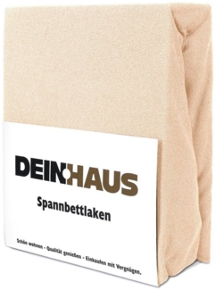 DH DEIN. HAUS Spannbettlaken Frottee Bettlaken mit Gummizug aus natürlicher Baumwolle, Gummizug: mit Gummizug, Baumwolle, atmugsaktiv, hautfreundlich, pflegeleichter Stoff