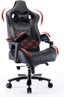 Fantasylab Gaming Stuhl 200kg Belastbarkeit Massage Lendenstütze Schwarz