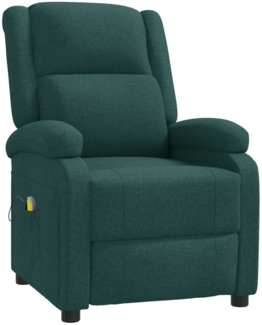 vidaXL Ohrensessel mit Massagefunktion Dunkelgrün Stoff 342432