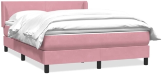 vidaXL Boxspringbett mit Matratze Rosa 140x210 cm Samt 3317948