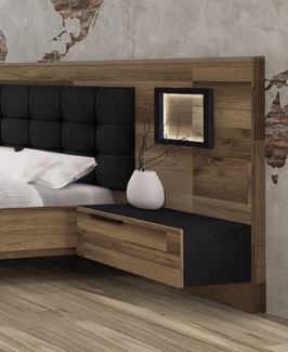 2er Set Nachtkonsole Nachtschrank 57cm schwarzeiche stabeiche Mordern