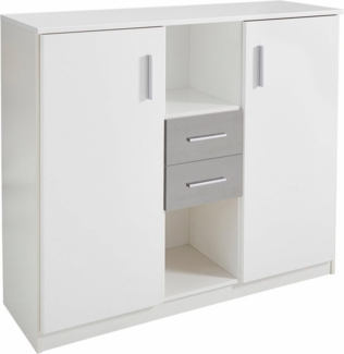 Wimex Highboard in Weiß mit 2 Schubladen und 2 Türen (B/H/T: 122x105x41 cm)