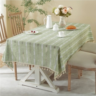 NUODWELL Tischdecke Patchwork-Tischdecke aus Baumwolle mit Quasten