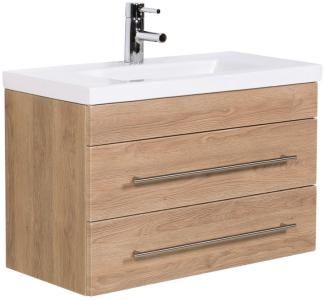 Posseik Waschtisch 80 cm mit Mineralguss Becken Portus 800 SlimLine Eiche Hell