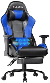 HOMALL Gaming-Stuhl Bürostuhl mit Massagefunktion, Fußstütze, ergonomischer Gaming Stuhl