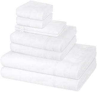 Ross Rubin 8 tlg. Frottier-Set - 2 X Handtuch (50 X 100cm), 2 X Duschtuch (70 X 140cm), 2 X Gästetuch (30 X 50cm), 2 X Waschhandschuh (16 X 22cm) - 480 - Weiß