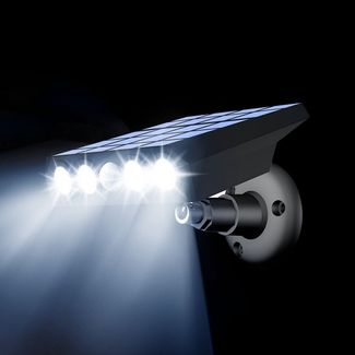 MUPOO LED Außen-Wandleuchte Solar Wandleuchte, Solarlampen für Außen mit Bewegungsmelder, LED fest integriert, 270° Solarleuchten