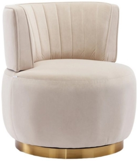 HAUSS SPOLE Drehstuhl 360°Polsterstuhl Relaxsessel Teddy-Bürostuhl, dicht Schaumstoff, Beige (Moderner 360-Grad-Drehstuhl aus Teddy-Samt – Komfortable Rückenlehne, stabile Struktur,Tragfähigkeit 150 kg)