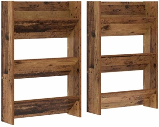 vidaXL Wandschuhschrank 2 pcs Altholz 60 x 18 x 90 cm Holzwerkstoff 875147