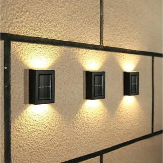 DOPWii Gartenleuchte Solar Garten Wandleuchten,4 Stück Solar Led Wandleuchte,IP65,600mAh
