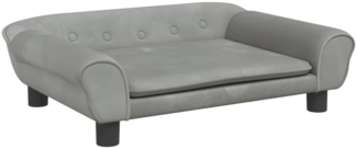 vidaxl Kindersofa 70 x 45 x 26 cm Samt, Hellgrau