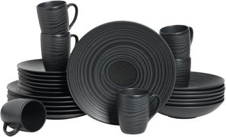 Lava Stone Schwarz, Kombiservice 24-tlg (mo)