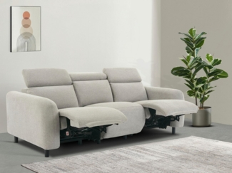 Home affaire 3-Sitzer SKAANE Struktur-Sofa, 229 cm, manuelle-u. elektrische Relaxfunktion, Relax-Funktion in 2 Sitzen, Kopfteilverstellung, Federkernpolsterung