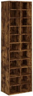 vidaXL Schuhregal Räuchereiche 54x34x183 cm Holzwerkstoff 815300