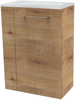 Fackelmann SBC MILANO Gäste WC Set 2-teilig 45 cm, Braun hell, rechts, Glas Weiß