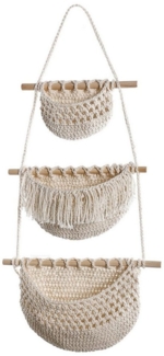 Coonoor Hängekorb 3-Stöckiger Hängeorganizer, Hohe Kapazität Hängeaufbewahrung, Boho-Wandkörbe Tür Organizer Hängeorganizer Bad