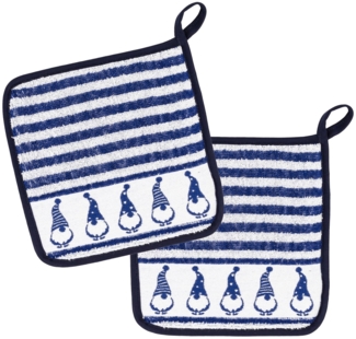 Kracht Topflappen Wichtel, (2-tlg, 2-teilig), 2er Set Topflappen, Baumwoll Frottier, ca. 22x22 cm