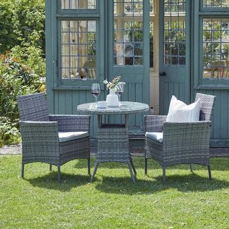 HTI-Living Garten-Essgruppe Gartenmöbel Amelia, (Set, 3-tlg, 2 Stühle 1 Tisch), Outdoor Möbel Gartenmöbel Set