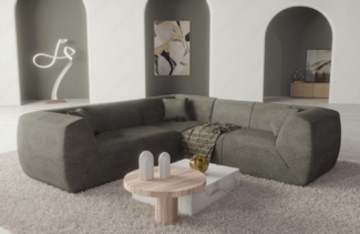 Sofa Dreams Ecksofa Bilbao L Form Lounge, Design Eck Couch 4-Sitzer Stoffbezug
