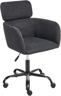 Schreibtischstuhl ALENA Bouclé Schwarz