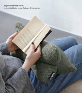 mokebo Nackenrolle Der Leseknochen, aus Bouclé Stoff, Leseknochen oder Nackenkissen aus gemütlichen Bouclé Stoff