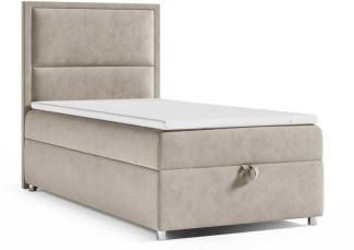 Best for Home Boxspringbett K11 SINGLE mit Bettkasten (Beige 80x200)