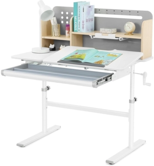 JOYLDIAS Höhenverstellbarer Kinderschreibtisch mit Bücherregale, Neigbare
