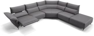 Sofanella Wohnlandschaft CUNEO Leder Sofalandschaft Sofa in Grau