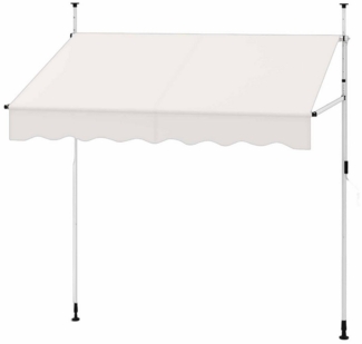 COSTWAY Klemmmarkise 200x210cm höhenverstellbar, für Balkon ohne Bohren
