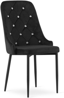 Valora AMORE Stuhl aus schwarzem Samt mit Metallbeinen (1 Stück)