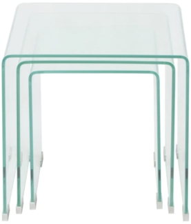 3er Set Satztisch Glas Transparent