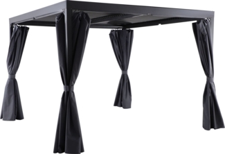 Primaster Pavillon Triviso 3x3m Gartenpavillon Alu inkl Lamellendach zum Öffnen