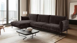 Ecksofa Designersofa MADISON in Stoff Dress Me Braun Ottomane Links