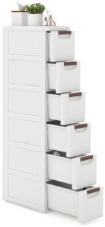 KOMFOTTEU Sideboard, Nischenschrank schmal, Badschrank mit Schubladen & Rollen